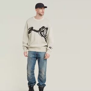 G-Star Cream Dinosaur Bone Knit Sweater